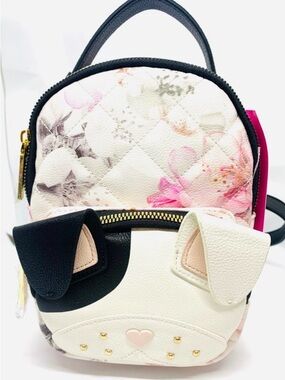 betsey johnson leather black white blush line bow backpack Betsey Johnson | Bags | Betsey Johnson Black White Rose Stripe Bow Backpack  Purse Fashion Faux Leather